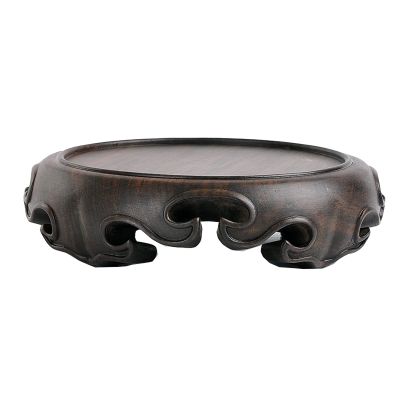 Vase Bonsai Base Round Carved Base, Wooden Vase Base Wooden Bracket For Flowerpot Teapot Statue Base Bonsai Base Display Stand Bonsai Base ( Color : B )