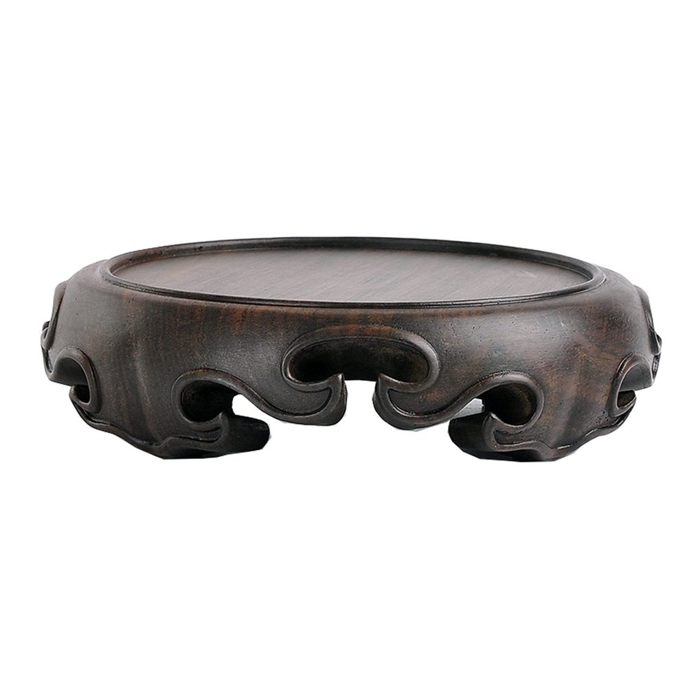 Vase Bonsai Base Round Carved Base, Wooden Vase Base Wooden Bracket For Flowerpot Teapot Statue Base Bonsai Base Display Stand Bonsai Base ( Color : B )