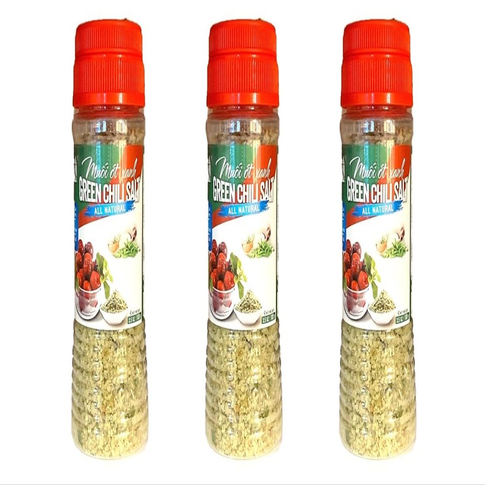 3 Packs - Green Chili Salt - Muoi Ot Xanh - 3.5 Oz