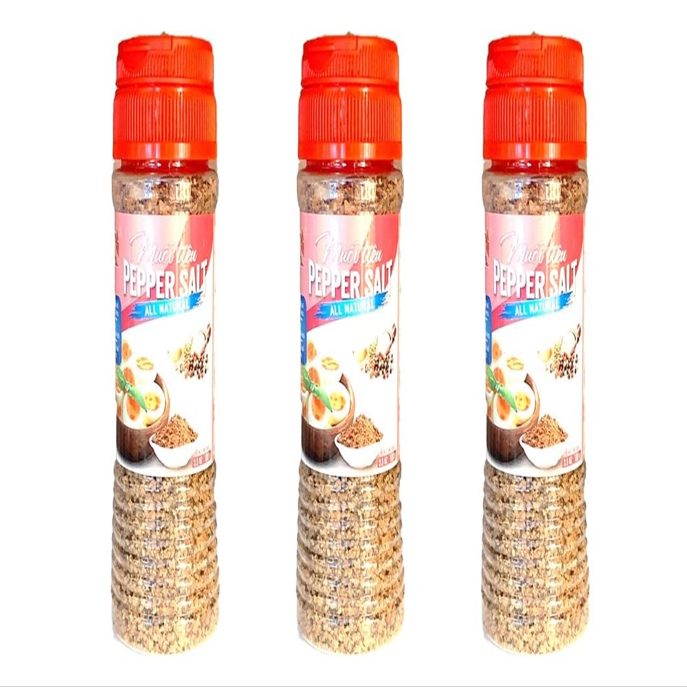 3 Packs - Black Pepper Salt - Muoi Tieu Den - 3.5 Oz