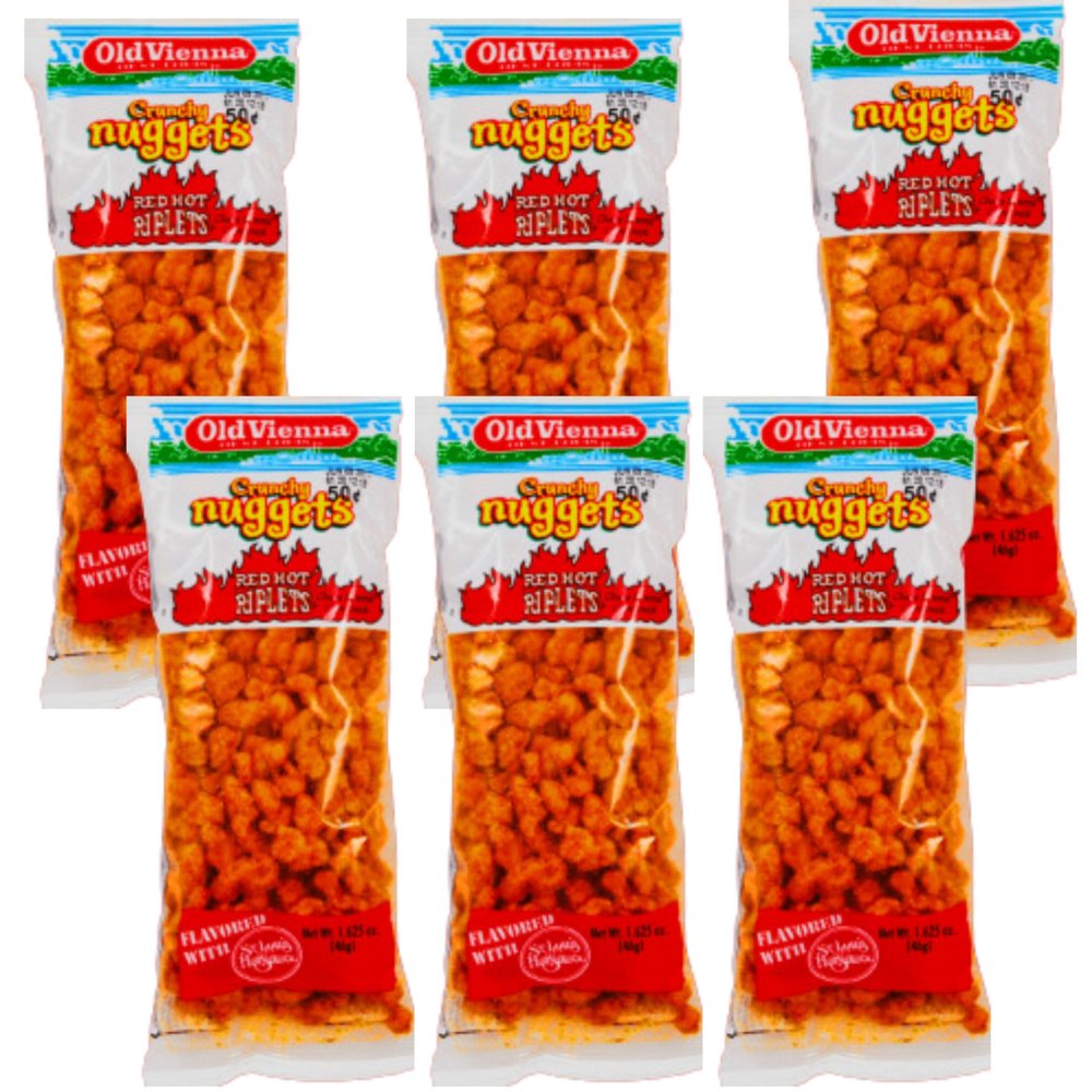 Old Vienna of St Louis - Red Hot Riplets - Crunchy Nuggets - 1.625 Oz - Pack of 6 (Pack of 6)