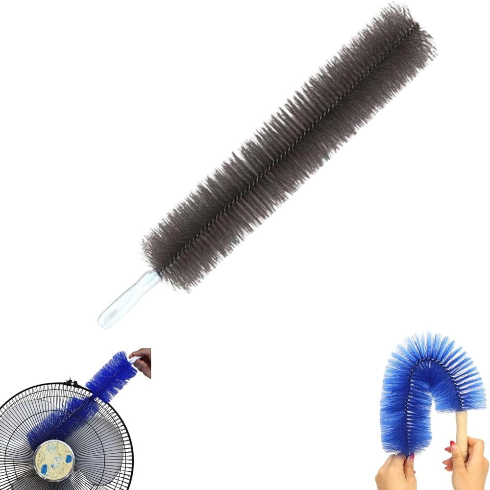2024 New Flexible Fan Dusting Brush (Non-disassembly Cleaning) - Microfiber Dust Collector, Bendable Dusting Brush for Electric Fan, Multifunctional Cleaning Brushes for Household Use (1PC-Grey)