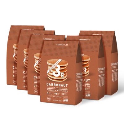 Carbonaut Pancake & Waffle Mix, Original | Keto-Certified & Non-GMO Low Carb Flour | Protein-Packed Waffle & Pancake Mix | Only 3g of Carbs Per Serving, 10 oz (Pack of 6)