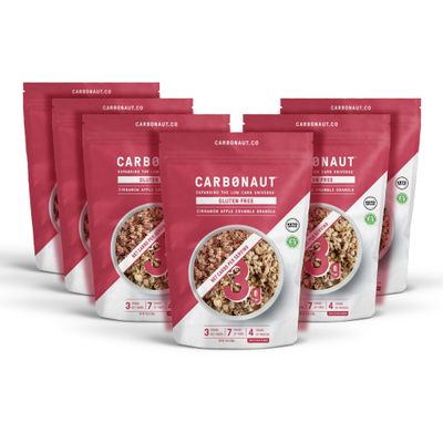 Carbonaut Gluten Free Granola, Cinnamon Apple Crumble | Keto-Certified & Non-GMO | Perfect Keto Granola For Cereal, Yogurt, or Snacking | Only 3g of Carbs Per Serving, 10 oz (Pack of 6)