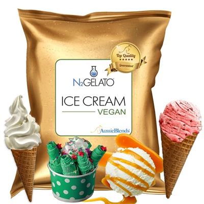 AussieBlends Vegan Ice Cream Mix for Soft Serve, Rolled Ice Cream, Gelato, Liquid Nitrogen Ice Cream, Hard Ice Cream, and Scooped Ice Cream, 1-Pack