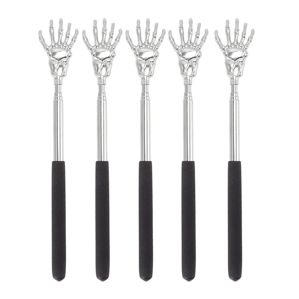 5 PCS Stainless Steel Telescopic Back Massagers - Portable and Extendable Back Scratcher Tools