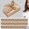 Restokki Elegant Wedding Favor Boxes with 50 Pieces - Candy, Souvenirs, and Keepsake Gift Paper Boxes with Ribbon Bows(Gold) view 3