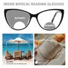 SOPHILY Cateye Bifocal Reading Glasses for Women Men, Funky Bi-focal Womens Readers Clear Top Blue Light Blocking Eyglasses,Black Frame +2.00 view 4