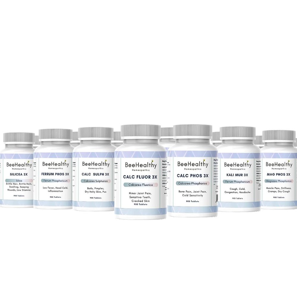 Homeopathic Tissue/Cell Salts Bundle 3X, Dr. Schuessler Cell Salts Full Size Product 900 Tablets Each x 12.