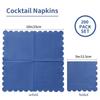 200 Pack Cocktail Napkin 2-Ply Scalloped Edged Dessert Napkins Folded 5 x 5 Inches Disposable Napkins for Dinner Wedding Birthday Party Bridal Anniversary Reception Event (Navy Blue) view 2