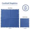 100 Pack Cocktail Napkin 2-Ply Scalloped Edged Dessert Napkins Folded 5 x 5 Inches Disposable Napkins for Dinner Wedding Birthday Party Bridal Anniversary Reception Event (Navy Blue) view 2