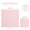 200 Pack Cocktail Napkin 2-Ply Scalloped Edged Dessert Napkins Folded 5 x 5 Inches Disposable Napkins for Dinner Wedding Birthday Party Bridal Anniversary Reception Event (Pink) view 2