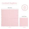 100 Pack Cocktail Napkin 2-Ply Scalloped Edged Dessert Napkins Folded 5 x 5 Inches Disposable Napkins for Dinner Wedding Birthday Party Bridal Anniversary Reception Event (Pink) view 2