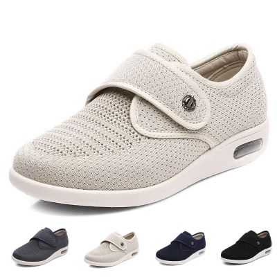 bumuam Women's Men Diabetic Shoes,Casual Adjustable Walking Shoes Wide Shoes with 3 Pairs Insoles Replacement for Elderly Diabetic Edema Swollen Feet Men 5/Women 6