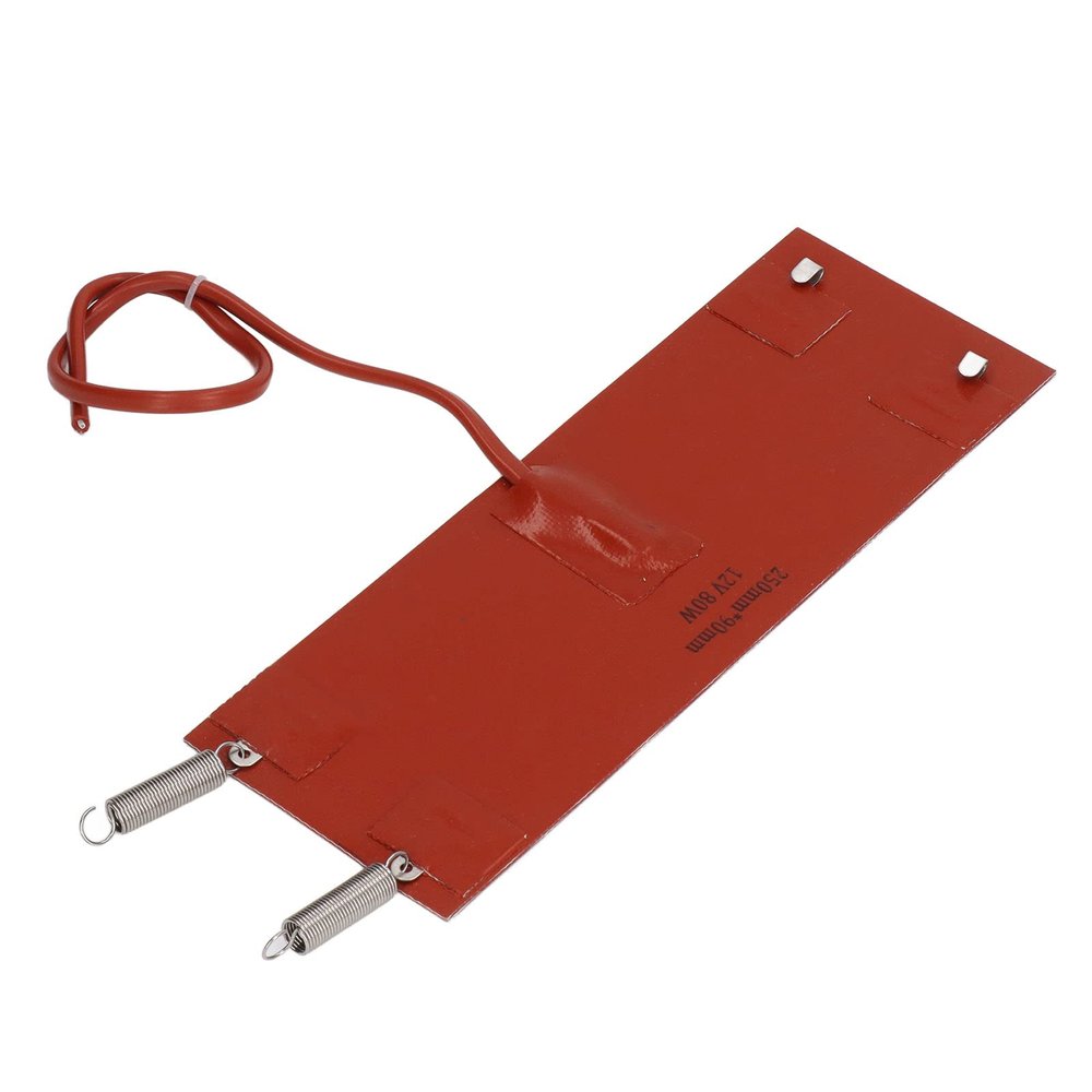 Silicone Heating Pad, 80W Heat Pad 250mmx90mm Heating Pad Portable Heating Pad Heating Pads for Car Machinery Equipment(DC12V)