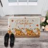 EwdeWwo Hello Pumpkin Front Door Welcome Mat, Thanksgiving Maple Leaf Sunflower Pumpkin Autumn Non-Slip Rug Low-Profile Floor Mat for Indoor/Outdoor Entry/High Traffic Areas, 18" x 30" view 1
