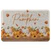 EwdeWwo Hello Pumpkin Front Door Welcome Mat, Thanksgiving Maple Leaf Sunflower Pumpkin Autumn Non-Slip Rug Low-Profile Floor Mat for Indoor/Outdoor Entry/High Traffic Areas, 18" x 30" view 2