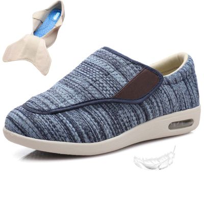 Diabetic Shoes Width Shoe for Elderly Women,Diabetic Edema Plantar Fasciitis Arthritis Swollen Feet Fattening and Widening Elderly Shoes Men 4/Women 5 Light Blue