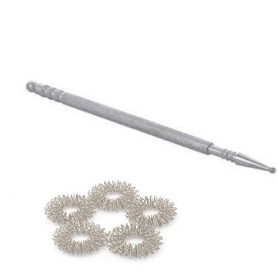 CHOUDHARY ACUPRESSURE Massager Tools Combo Kit With Silver Jimmy + 5 Pc Massage Rings Accupressure Tool Kit