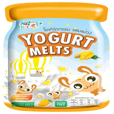 Nat Bit Freeze-Dried Yogurt Snacks  Crispy Mango Bites, Healthy Snack for Kids & Adults, No Preservatives, Gluten-Free Mango Flavors (0.7 oz Packets, 12 Count)