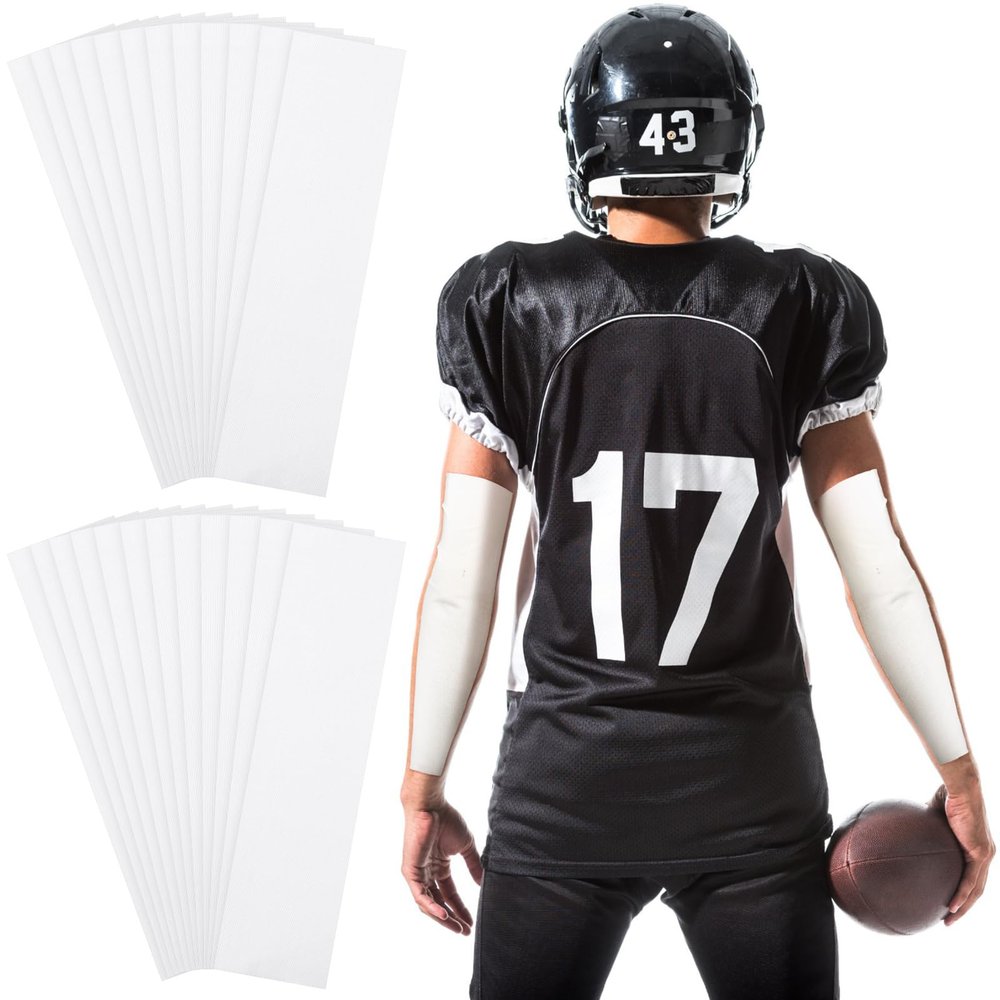 24 Pcs Athletic Turf Tape Easy to Apply Athletic Tape Football Turf Tape Easy Tear No Sticky Residue Tape for Athlete, Sport Trainers, 15.75 x 3.94 Inches (White)