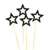100 Pcs Star Cupcake Picks Glitter Star Cupcake Toppers Mini Star Cake Toppers Star Food Picks Wedding Cake Picks Black view 1