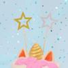 100 Pcs Star Cupcake Picks Glitter Star Cupcake Toppers Mini Star Cake Toppers Star Food Picks Wedding Cake Picks Golden Silver view 3
