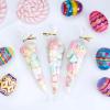 Awpeye 100PCS Clear Cone Shaped Treat Bags - 5.12x9.84 Inches Plastic Cone Bags with 100PCS Gold Twist Ties view 4