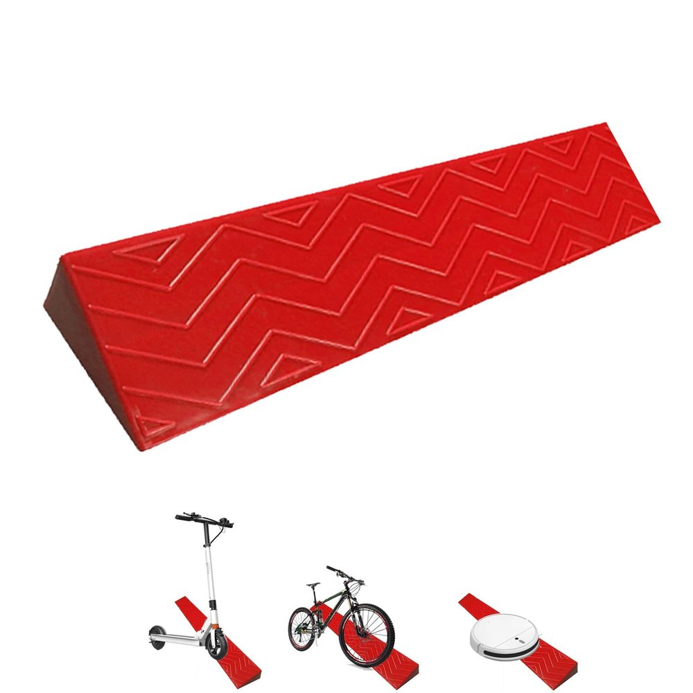 PINNKL Door Ramps for Wheelchairs Red Indoor Household Non Slip Threshold Ramp, Transition Threshold Ramp, Wheelchair Ramp, Transition Threshold Ramp (Size : 100x8x2.5cm(39.4x3.1x1in))
