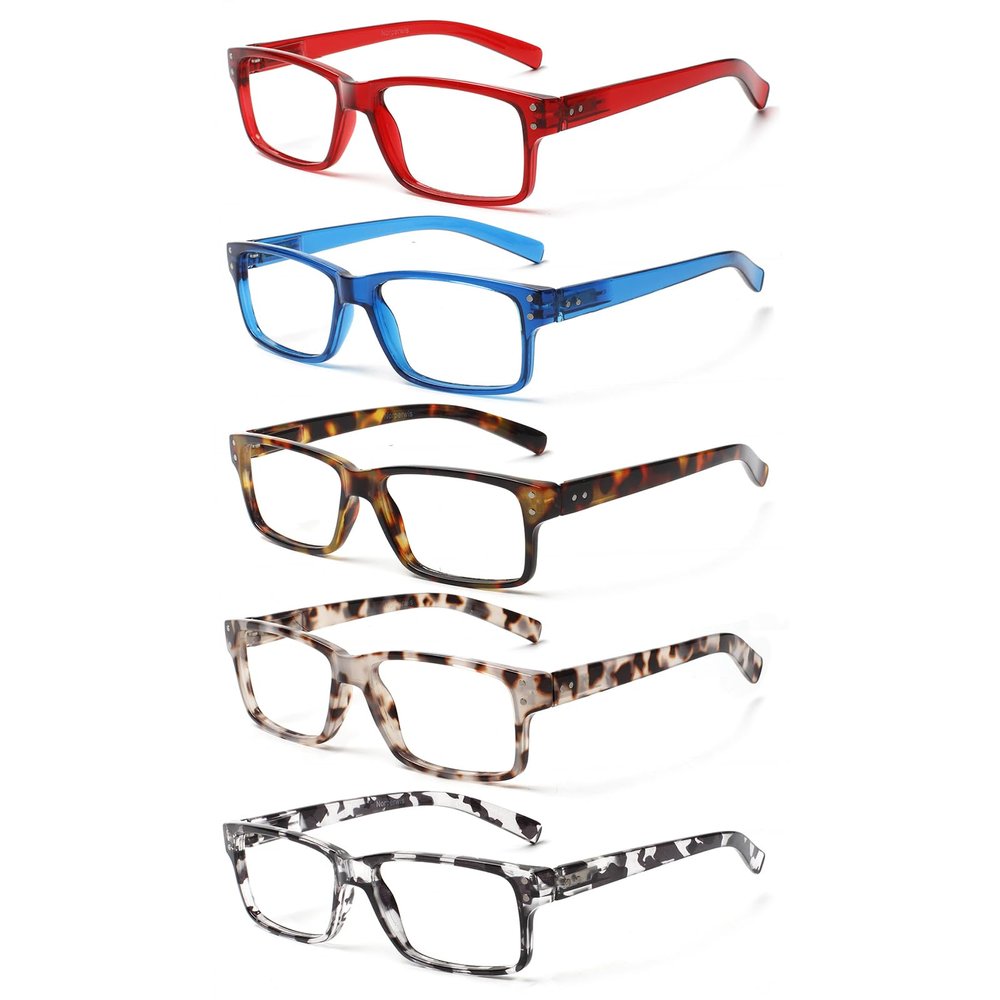 NORPERWIS Reading Glasses 5 Pairs Quality Readers Spring Hinge Glasses for Reading for Men and Women (5 Pack Mix Color -4, 2.25)