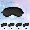 BBTO 8 Pcs Sleep Mask, Silk Eye Mask for Sleeping with Adjustable Strap, Blackout Sleeping Eye Blindfold Soft Silk Mask for Men Women Adults (Black) view 2