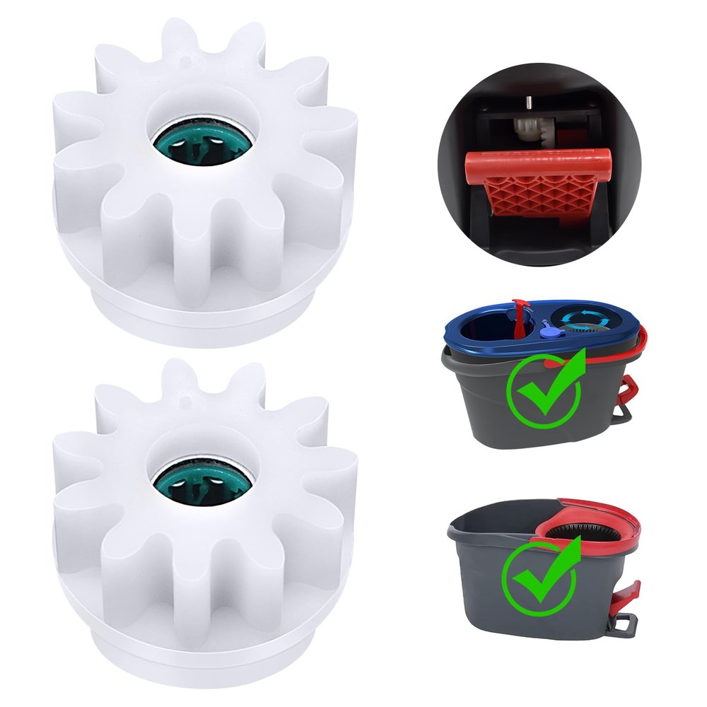 2 Pcs Easy Mop Pedal Broom Spin Mop Replacement One Way Clutch Bearing Bucket Gear Sprockets Repair Compatiable with Oceda Vilida and Market 90% Spin Mop System (2 Pcs Bearing Bucket Gears)