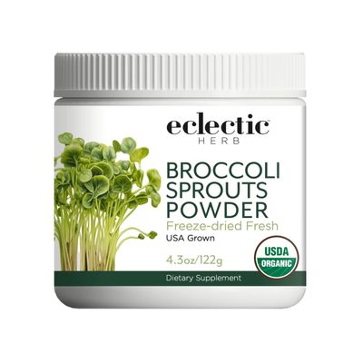 Eclectic Herb - Broccoli Sprouts Powder Nutritional Supplement | Vitamins + Minerals | Antioxidants & Immune | Superfood Powder + Daily Greens Drink Mix | USDA Organic, Non-GMO, Vegan (4.3 oz | 122 g)