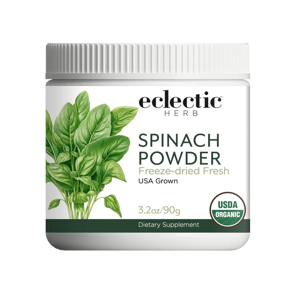 Eclectic Herb - Spinach Powder Supplement | Nutritional Support, Vitamins + Minerals | Superfood Powder + Daily Greens Drink Mix | USDA Organic, Non-GMO, Vegan (3.2 oz | 90 g)