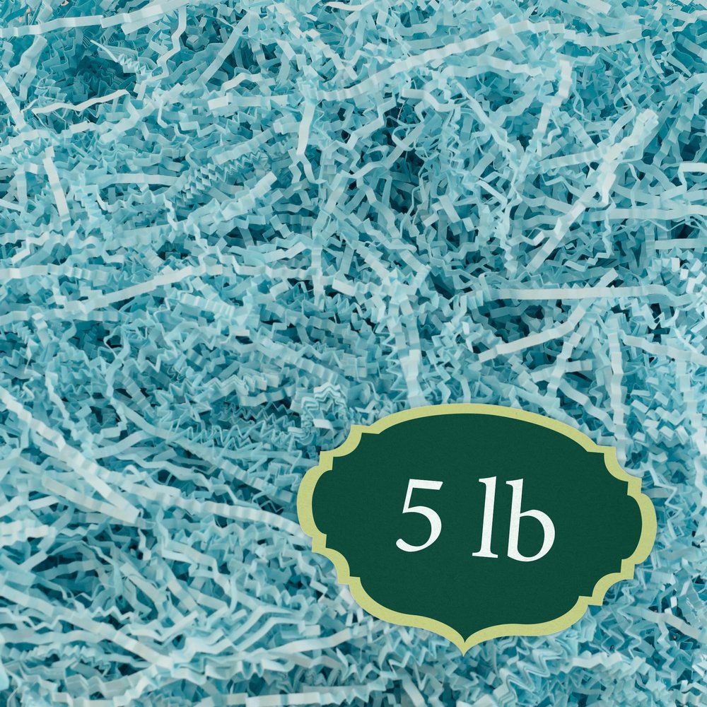 Arcadia Garden Products 5 lbs - Light Blue Crinkle Shredded Color Paper Filler Box Stuffing for Gift Wrapping & Crafts, Basket Filling, Confetti, Packaging & Shipping - RPC05LB