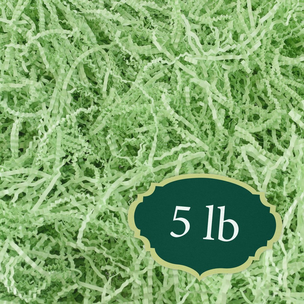 Arcadia Garden Products 5 lbs - Sage Crinkle Shredded Color Paper Filler Box Stuffing for Gift Wrapping & Crafts, Basket Filling, Confetti, Packaging & Shipping - RPC05SG