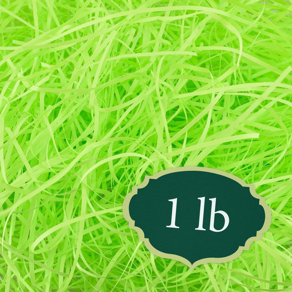 Arcadia Garden Products 1 lbs - Lime Straight Shredded Color Paper Filler Box Stuffing for Gift Wrapping & Crafts, Basket Filling, Confetti, Packaging & Shipping - RPS01LM