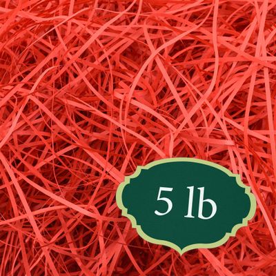 Arcadia Garden Products 5 lbs - Red Straight Shredded Color Paper Filler Box Stuffing for Gift Wrapping & Crafts, Basket Filling, Confetti, Packaging & Shipping - RPS05RD