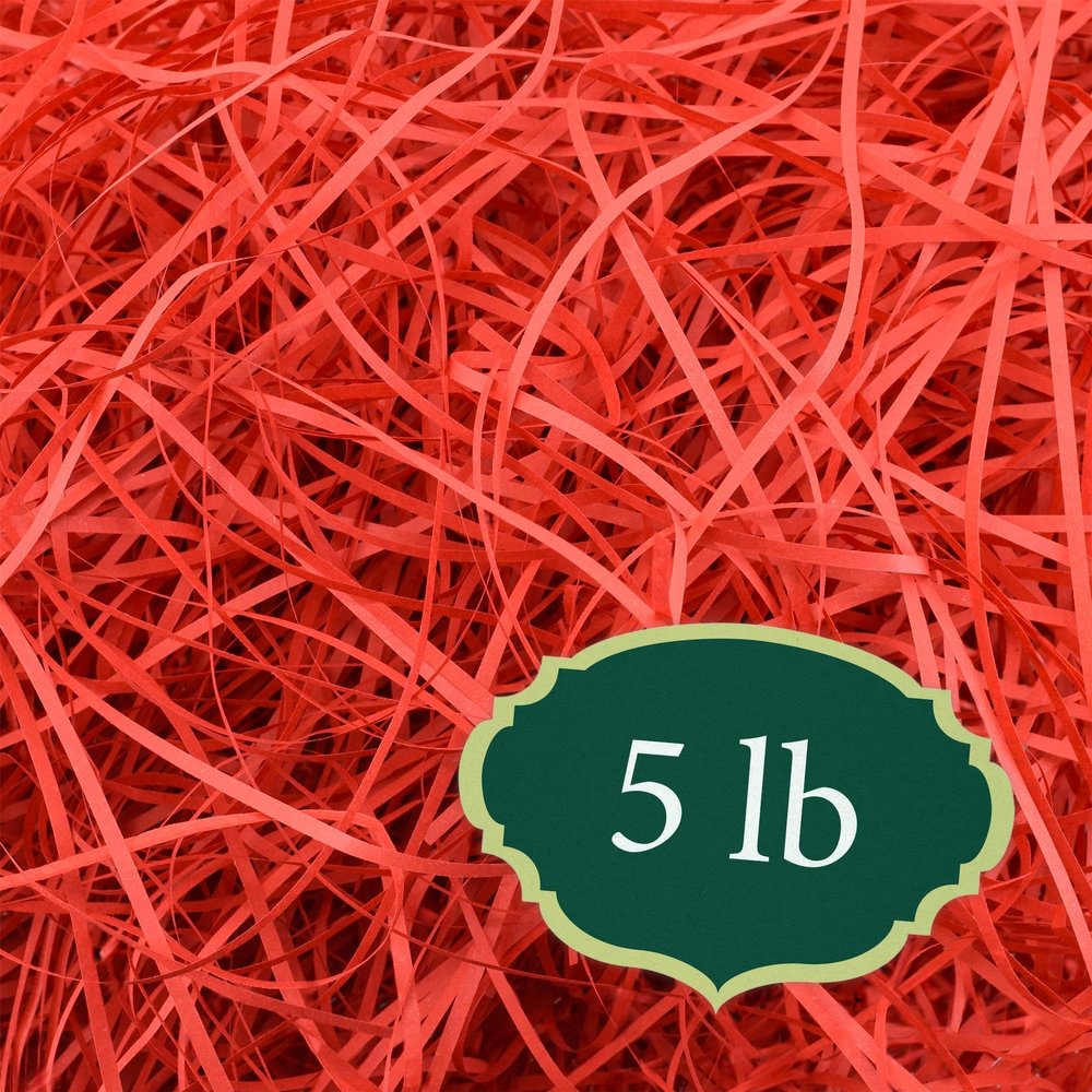 Arcadia Garden Products 5 lbs - Red Straight Shredded Color Paper Filler Box Stuffing for Gift Wrapping & Crafts, Basket Filling, Confetti, Packaging & Shipping - RPS05RD