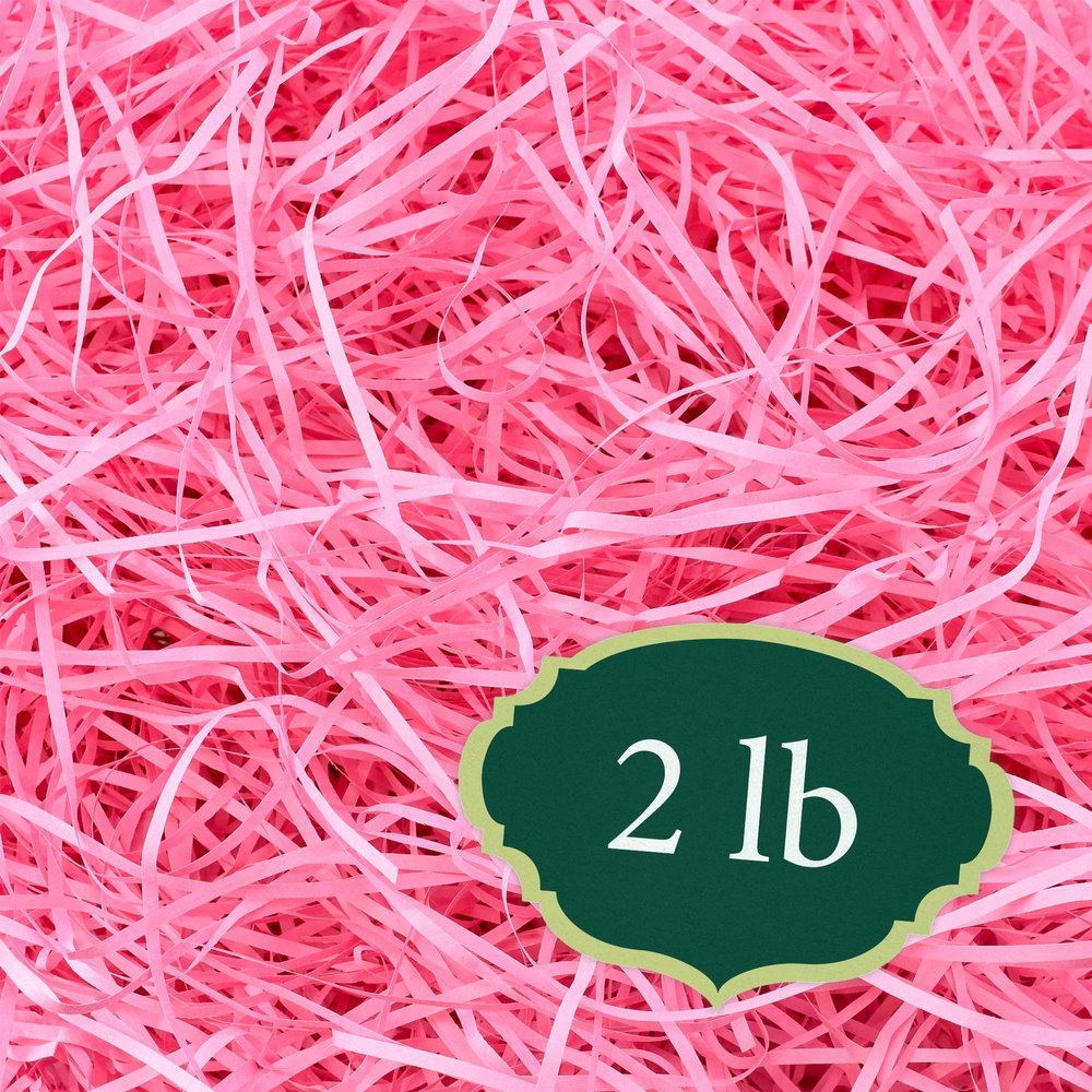 Arcadia Garden Products 2 lbs - Pink Straight Shredded Color Paper Filler Box Stuffing for Gift Wrapping & Crafts, Basket Filling, Confetti, Packaging & Shipping - RPS02PK