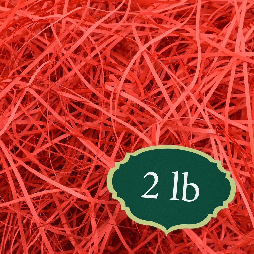 Arcadia Garden Products 2 lbs - Red Straight Shredded Color Paper Filler Box Stuffing for Gift Wrapping & Crafts, Basket Filling, Confetti, Packaging & Shipping - RPS02RD