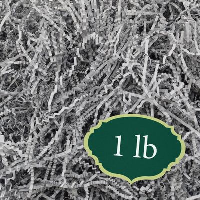 Arcadia Garden Products 1 lbs - Gray Crinkle Shredded Color Paper Filler Box Stuffing for Gift Wrapping & Crafts, Basket Filling, Confetti, Packaging & Shipping - RPC01GY