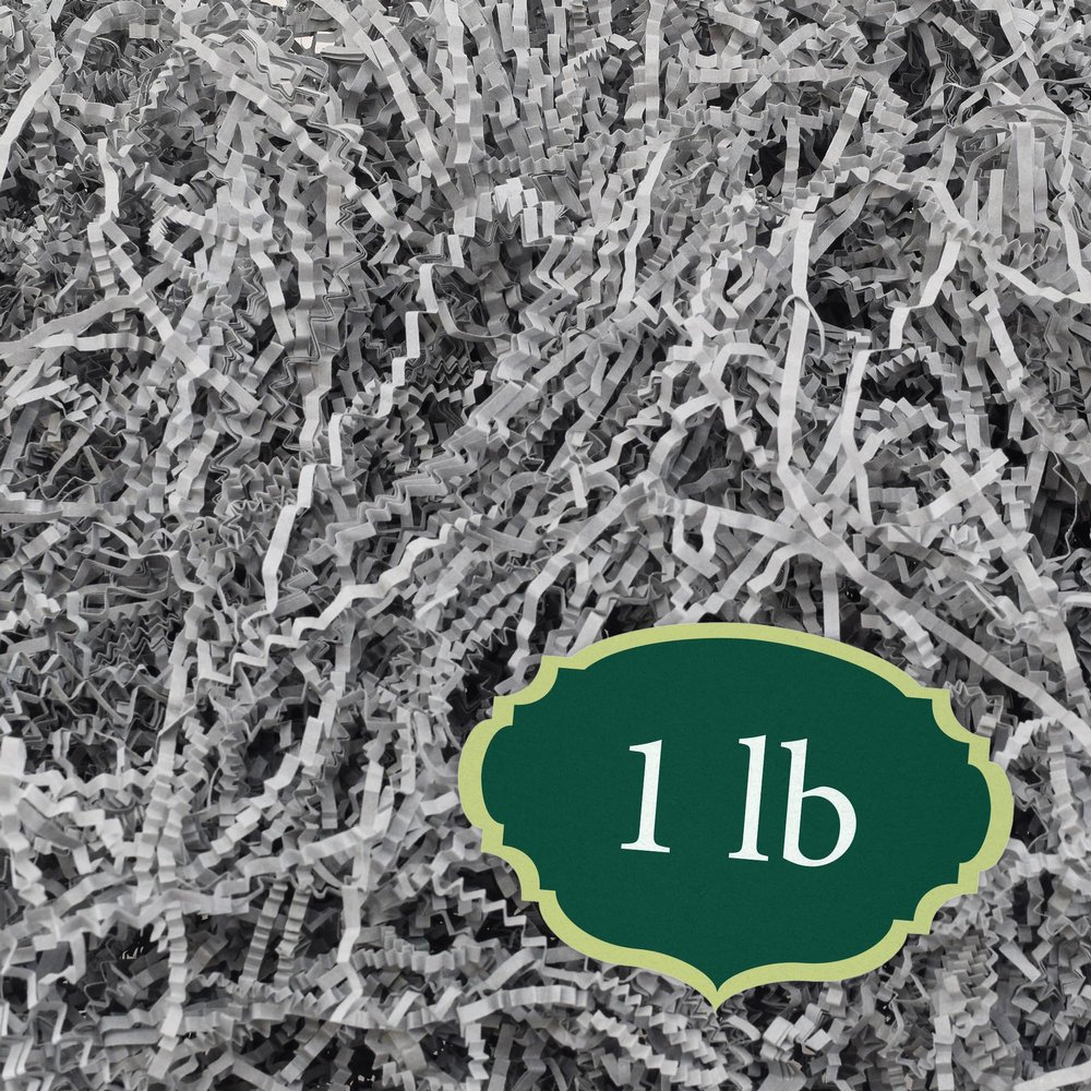 Arcadia Garden Products 1 lbs - Gray Crinkle Shredded Color Paper Filler Box Stuffing for Gift Wrapping & Crafts, Basket Filling, Confetti, Packaging & Shipping - RPC01GY