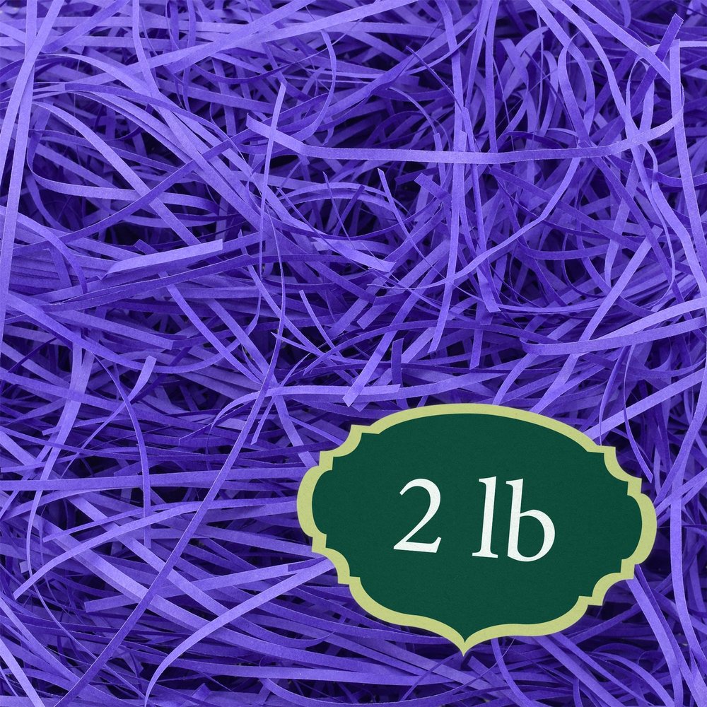 Arcadia Garden Products 2 lbs - Purple Straight Shredded Color Paper Filler Box Stuffing for Gift Wrapping & Crafts, Basket Filling, Confetti, Packaging & Shipping - RPS02PU