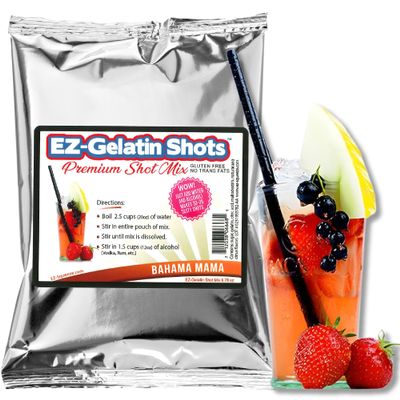 Bahama Mama Jello Shot Mix 6.78 oz - Premium Gluten-Free Jello Mix for Tasty Jello Shots - Easy to Make EZ Gelatin Powder Mix for Jello Shots - Adult New Year and Holiday Party Supplies
