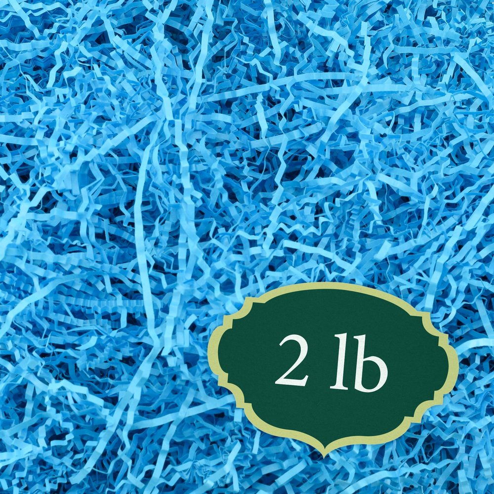 Arcadia Garden Products 2 lbs - Turquoise Crinkle Shredded Color Paper Filler Box Stuffing for Gift Wrapping & Crafts, Basket Filling, Confetti, Packaging & Shipping - RPC02TU