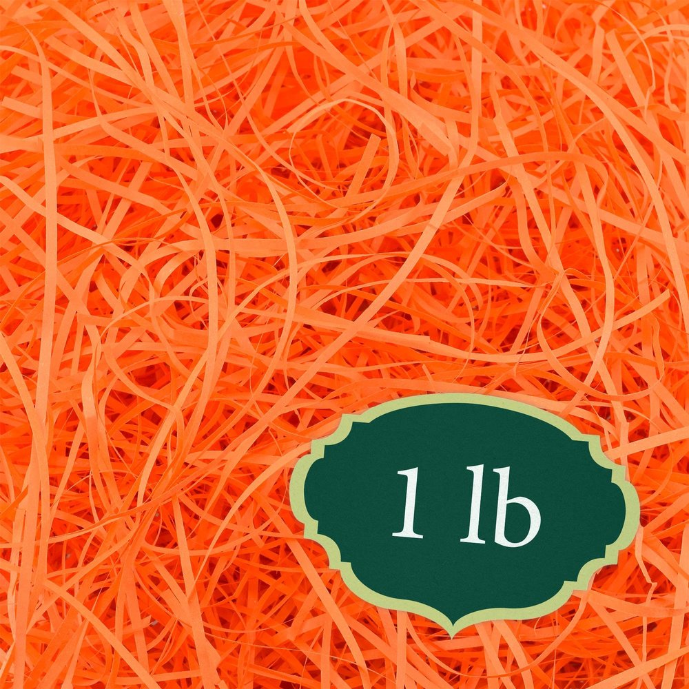 Arcadia Garden Products 1 lbs - Orange Straight Shredded Color Paper Filler Box Stuffing for Gift Wrapping & Crafts, Basket Filling, Confetti, Packaging & Shipping - RPS01OR