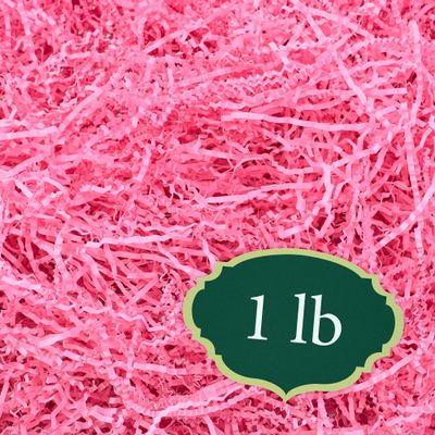 Arcadia Garden Products 1 lbs - Pink Crinkle Shredded Color Paper Filler Box Stuffing for Gift Wrapping & Crafts, Basket Filling, Confetti, Packaging & Shipping - RPC01PK
