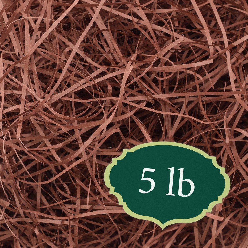 Arcadia Garden Products 5 lbs - Brown Straight Shredded Color Paper Filler Box Stuffing for Gift Wrapping & Crafts, Basket Filling, Confetti, Packaging & Shipping - RPS05BR.