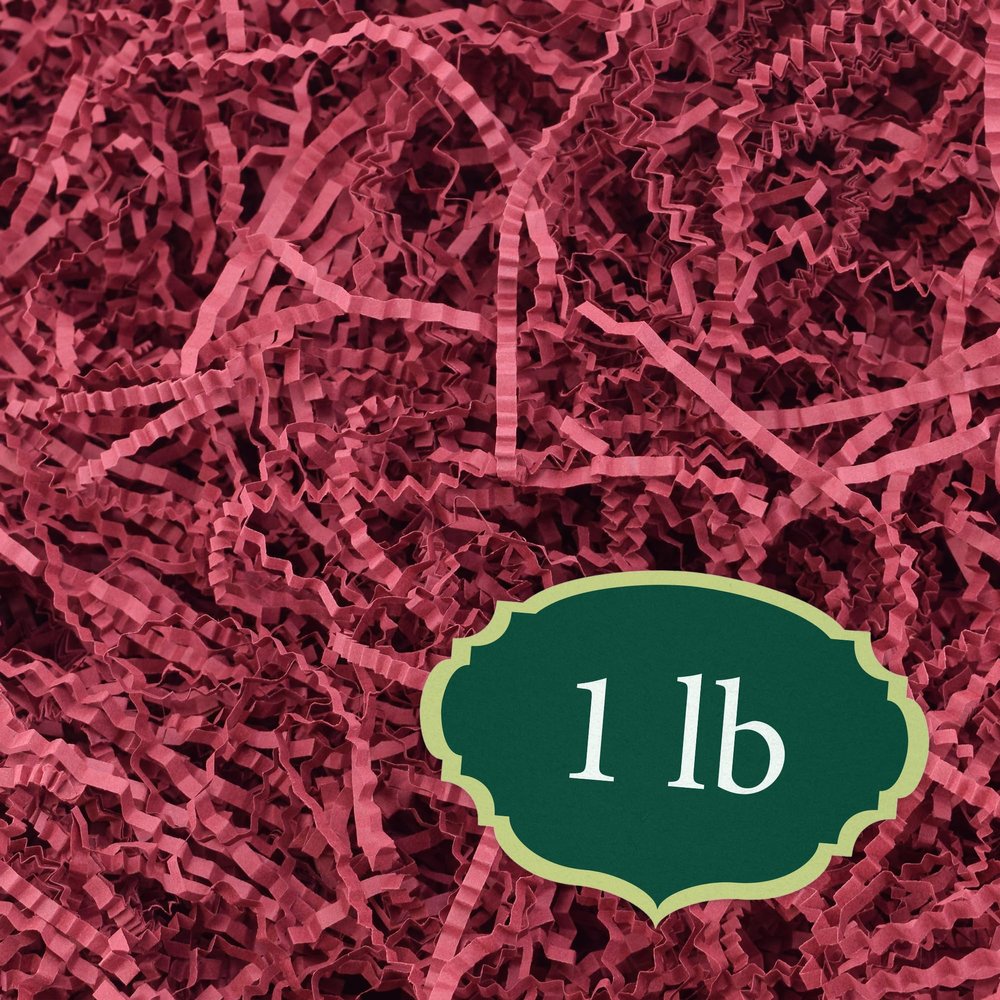 Arcadia Garden Products 1 lbs - Burgundy Crinkle Shredded Color Paper Filler Box Stuffing for Gift Wrapping & Crafts, Basket Filling, Confetti, Packaging & Shipping - RPC01BY